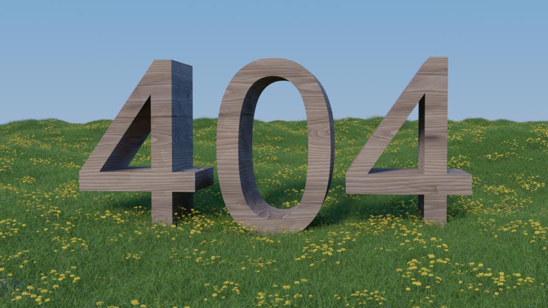 Photo D'un 404 en bois dans une verte prairie